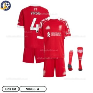 Lvr^_^pooI Home Kids Football Kit 202526 – VIRGIL 4 (With Socks)-overview